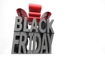 Black friday gift box style 3D render on white background photo