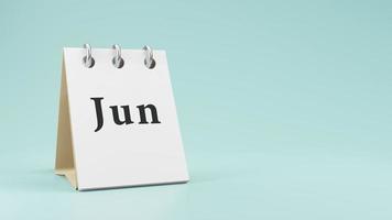 jun on  paper desk  calendar  3d rendering photo