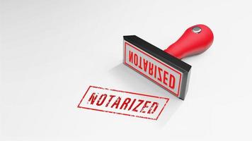 NOTARIZED rubber Stamp 3D rendering photo