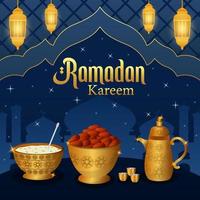 Background of Iftar Food vector