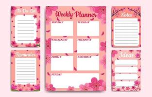 Journal Template Spring Cherry Blossom vector