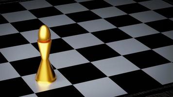 batalla de ajedrez de oro, victoria de ajedrez, concepto de ajedrez, ilustración 3d representación 3d foto