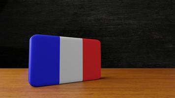 representación 3d de la bandera cuadrada de francia foto