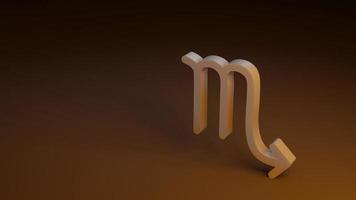 zodiac symbol SCORPIO signs 3D rendering photo