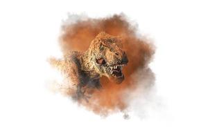 Tyrannosaurus T-rex ,dinosaur on smoke background photo