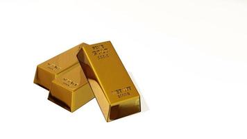 3d render of gold brick gold bar Financial concept, studio shots photo