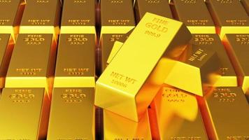 3d render of gold brick gold bar Financial concept, studio shots photo