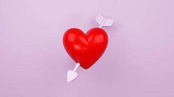 red hearts , Valentine's day concept , 3D rendering photo