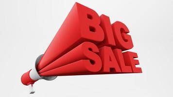 megaphone 3d rendering with wording big sale 3d rendering photo