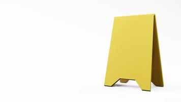 yellow storefront sign on white background , 3D rendering photo