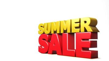 3D render summer sale isolated background. 3D illustration photo