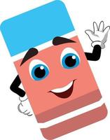 A nice eraser light blue and pink with smile face vector