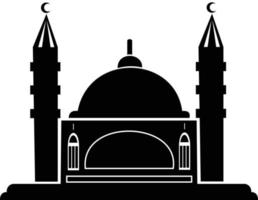 una bonita mezquita vectorial en color negro vector