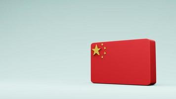 representación 3d de la bandera cuadrada de china foto
