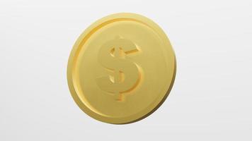 moneda de oro de la moneda del dólar estadounidense, representación 3d foto