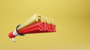 megaphone 3d rendering with wording final sale 3d rendering photo