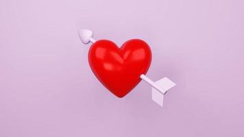 red hearts , Valentine's day concept , 3D rendering photo