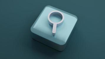 search icon on square shape , 3d rendering photo