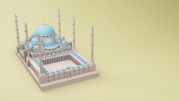 mezquita islámica pantalla 3d ilustración 3d renderizado foto