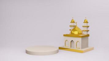 mosque Islamic display 3d illustration 3D rendering photo