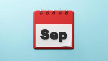 Sep on  paper desk  calendar  3d rendering photo