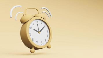 retro vintage Alarm clock Time concept 3d rendering photo