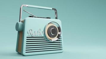 diseño vintage de radio, renderizado 3d foto