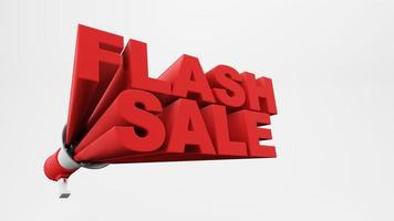 megaphone 3d rendering with wording  flash sale 3d rendering photo