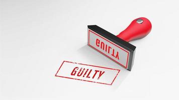 guilty rubber Stamp 3D rendering photo