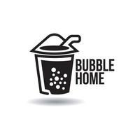 Bubble Tea Logo Boba Milk Shake Icons vector