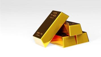 3d render of gold brick gold bar Financial concept, studio shots photo