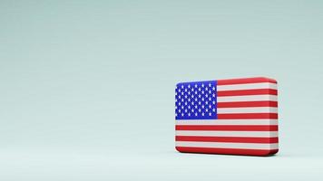 United States of America square flag 3d rendering photo