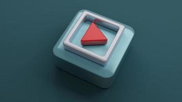 Play VDO clip icon on square shape , 3d rendering photo