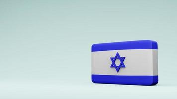 Israel square flag 3d rendering photo