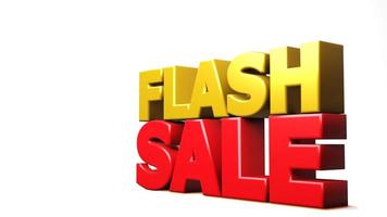 3D render flash sale isolated background. 3D illustration photo