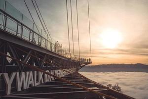 Betong, Yala, Thailand  Talay Mok Aiyoeweng skywalk fog viewpoint there are tourist visited sea of mist in the morning photo