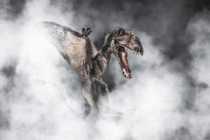 Dimorphodon Dinosaur on smoke background photo