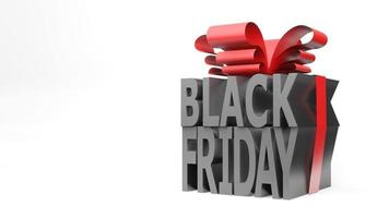 Black friday gift box style 3D render on white background photo