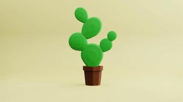 3d rander cactus low polygon photo