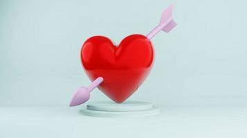 red hearts , Valentine's day concept , 3D rendering photo