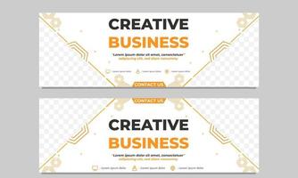 plantilla de banner horizontal de negocios creativos vector