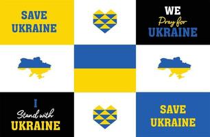 Ukraine solidarity quotes, pray for Ukraine and I stand with Ukraine, Beautiful Quotes in blue and yellow color with the flag of Ukraine vector