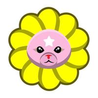 sunflower vector with cute cat face
