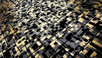 Futuristic Gold and Black squares extruded abstract background , 3d rendering photo