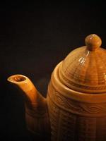 Closeup photo of ceramic teapot