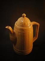 Closeup photo of ceramic teapot