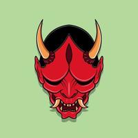 máscara de diablo japonés oni, ilustración vectorial eps.10 vector