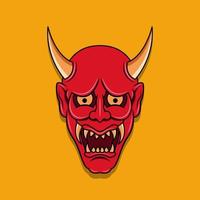 Oni japanese devil mask, Vector illustration eps.10