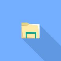 icon logo folder on computer design simple blue cartoon animation eps 10 vector