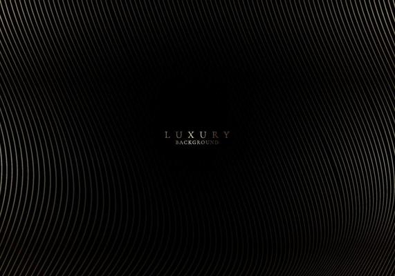 Abstract elegant golden wave lines pattern on black background luxury style